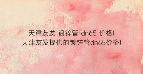 天津友发 镀锌管 dn65 价格(天津友发提供的镀锌管dn65价格)